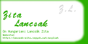zita lancsak business card
